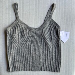 Auden Gray Ribbed Crop Tank Top size XS